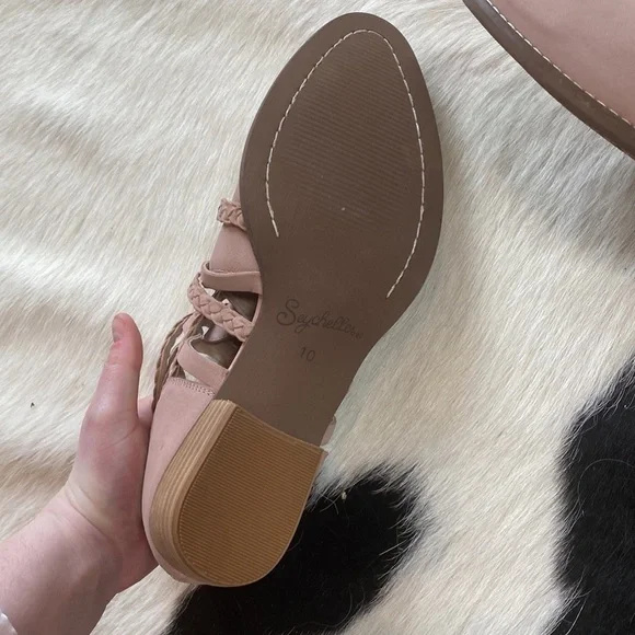 Anthropologie Seychelles So Blue woven leather strappy ankle booties - Picture 8 of 8